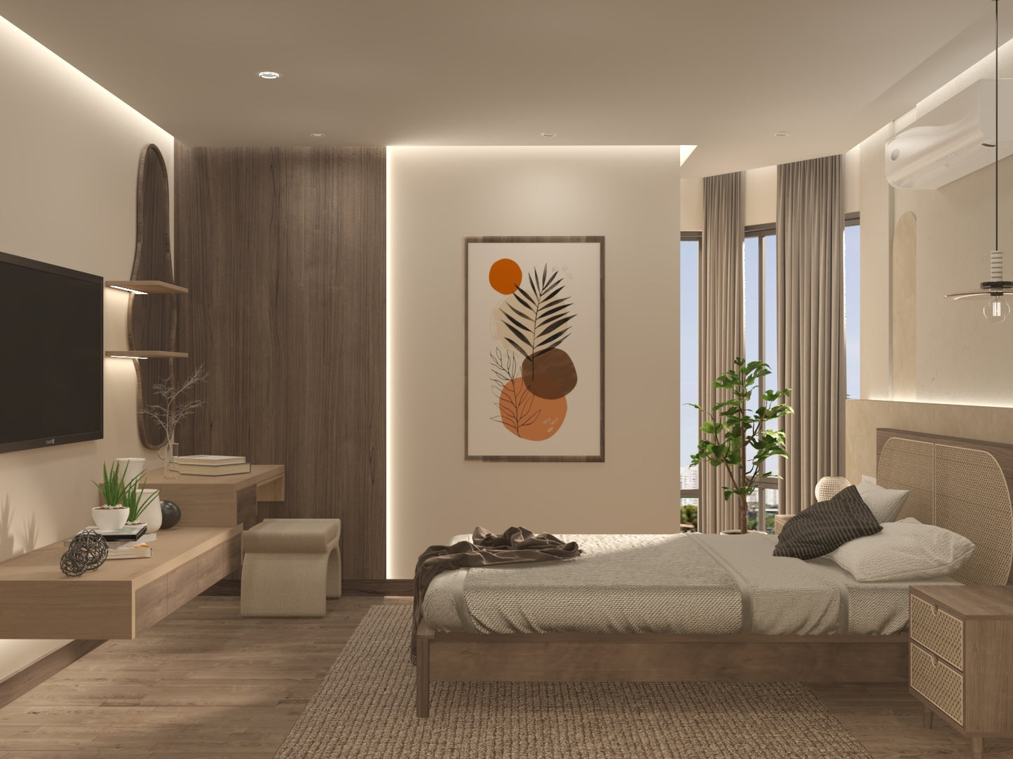 The Neutral Escape Bedroom