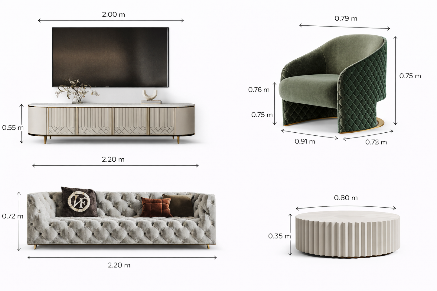 The Ivory Grove living set